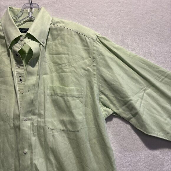 Bobby Jones Green Long Sleeve Button Down Collared Herringbone Shirt Mens Medium - Picture 6 of 16